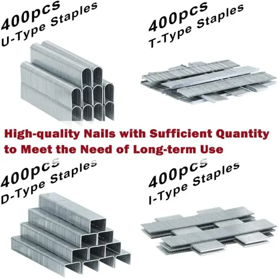 Upholstery Staple Gun Heavy Duty, 4 in 1 Stapler Gun with 2000 Staples, Remover, Manual Brad Nailer Power Adjustment Stapler Gun for Wood, Upholstery, Carpentry, Decoration DIY Staple Gun {3}