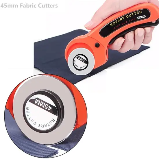 Rotary Cutter Set 45mm Fabric Cutter Wheel Kit 96 PCS Quilting Kits for Beginners A4 Cutting Mat Acrylic Ruler Carving Knife Craft Clips Bags Full Tools for Crafting Sewing Patchworking {2}