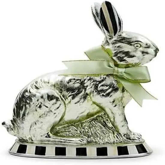 Bunny Figure, Spring and Easter Rabbit Decor, Calico Foil Small Bunny {1}
