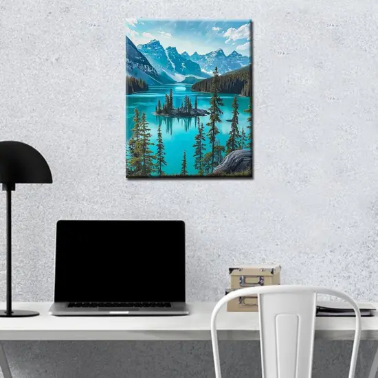 The Rocky Mountains Painting Paint by Number Kits 16 x 20 inch Jasper National Park Canvas DIY Colorado River Oil Painting for Kids Adults Beginner with Brushes and Acrylic Art Gift(Without Frame) {3}