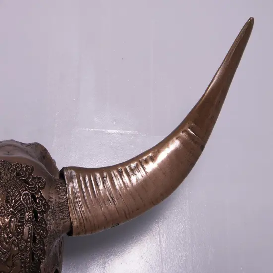 Bronze Bull Skull Life Size Statue {5}