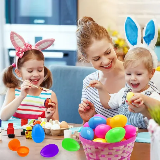 36 PCS 3.55&rdquo; Plastic Easter Eggs Fillable Plastic Easter Eggs Bulk Colorful Bright Easter Eggs Empty Perfect for Easter Egg Hunt, Easter Basket Stuffers {5}