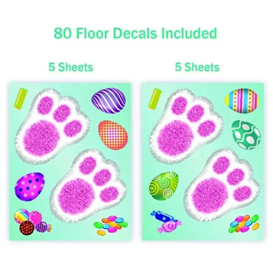 80 Total Paw Print Egg & Candy Floor Decals {1}