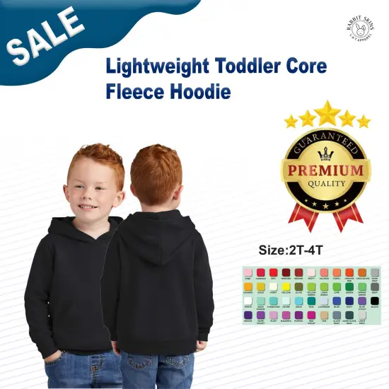 Port & Company&reg; Lightweight Toddler Core Fleece Hoodie Jet Black {3}