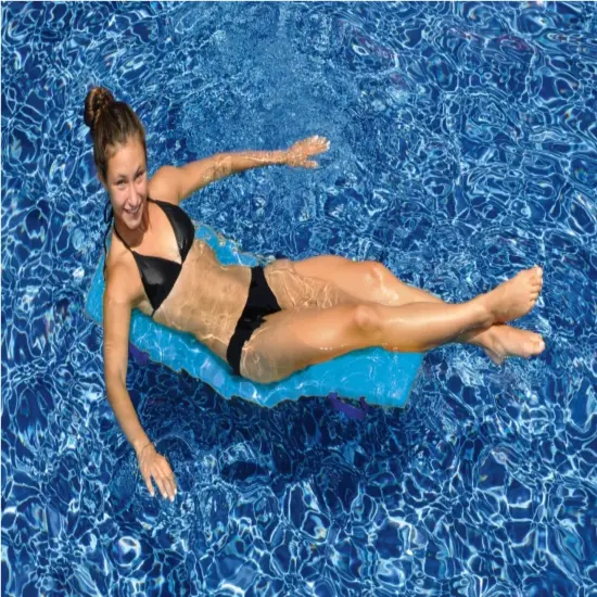Swim Central Foldable Flip and Float Swimming Pool Lounger Raft - 47" - Blue {5}
