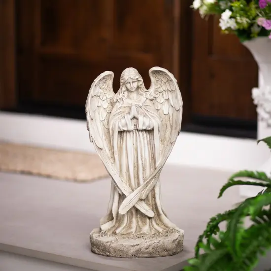Northlight Praying Angel Outdoor Garden Statue - 17" Beige {4}