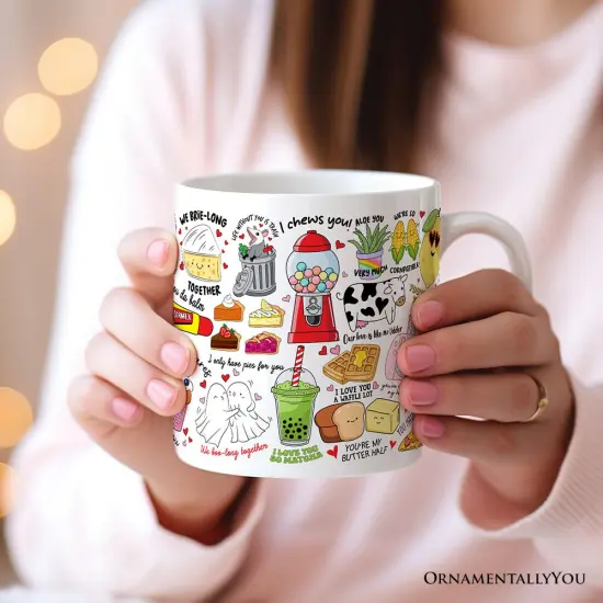 Hand Drawn Corny Love Puns Valentine Mug {2}