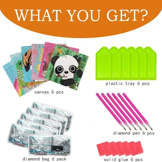 6 Pack Diamond Art Kits for Kids Beginners {4}