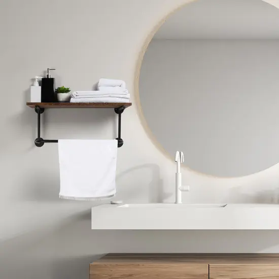 Wall-Mounted Coat Rack Shelf, Wall-Mounted Clothing Rack {5}