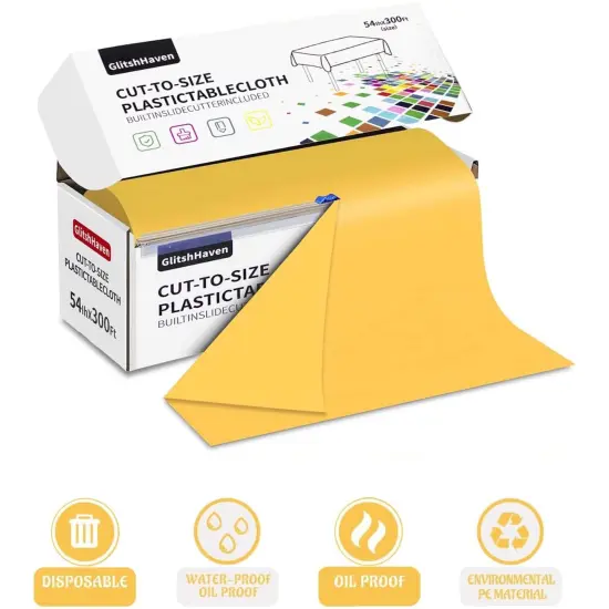 Solid Color Table Cover Roll - 40 Inch x 300 Feet | A Stylish Table Ensemble Canary yellow {5}