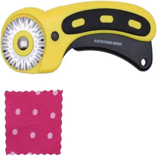 45mm Wavy Rotary Cutter 10pc Pinking Circular Refill Blades Fabric Paper Cutters Cutting Knife Patchwork Leather Sewing Tool {3}