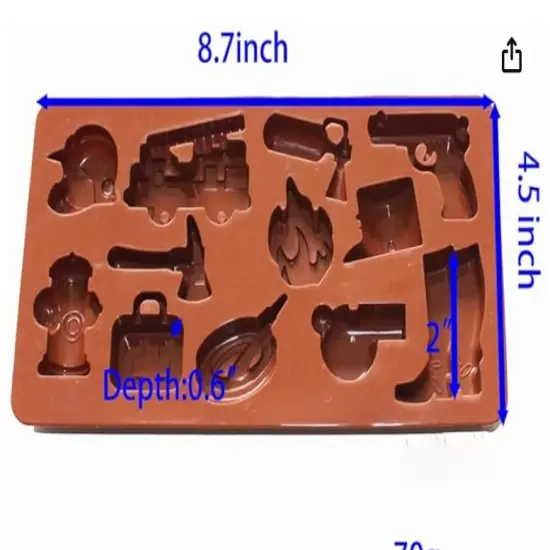 Fire Fighting Equipment Safety Whistles Chocolate Silicone Mold Cake Fondant {6}