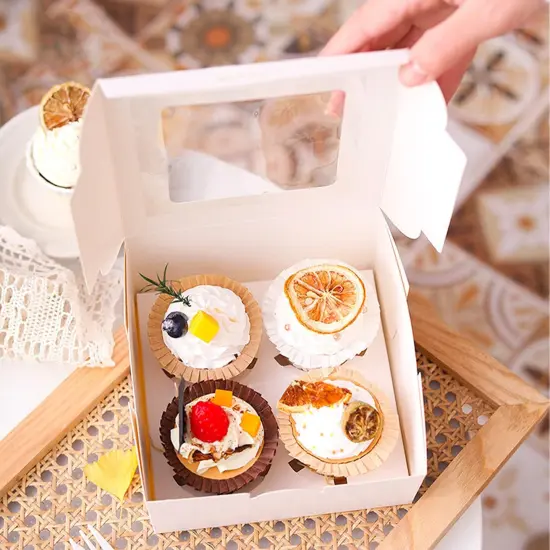 Cupcake Boxes,25 Pack 4 Grid Cupcake Boxes Individual Muffins Cupcake Holders Portable Pastry Containers Cupcake Carriers with Window Insert,Pastry Containers {2}