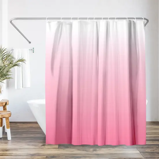 Americanflat 71x74 Ombre Pink Shower Curtain - Water Resistant - Polyester Fabric {1}