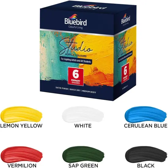 Acrylic Paints, Primary Colors, 6-Pack 3.4 Fl Oz each, Basic Acrylic Paint For Kids, Students & Beginner Artists {2}