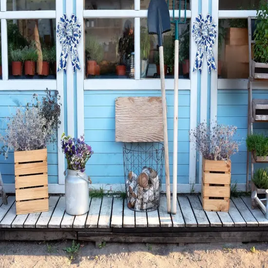 2 Pcs Spring Bow for Wreath, Spring Wreath Bows for Front Door Spring Flowers Bows Blue White Burlap Tree Topper Bows for Spring Indoor Outdoor Birthday Party Home Decoration {3}