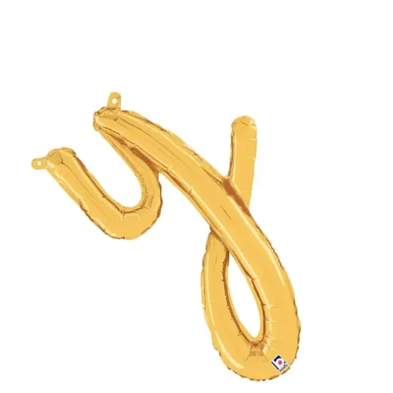 Betallic&reg; 24 inch Script Letter Y Gold Air Fill Only {6}