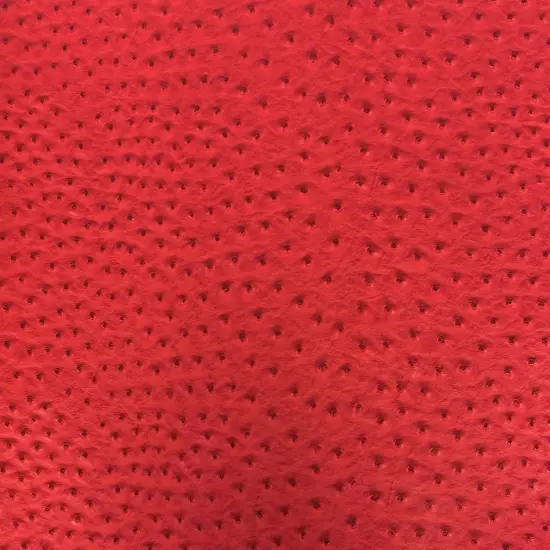 1 Yard Faux Leather Vinyl Fabric Ostrich Texture Upholstery Handbags Wallets 54" Width Red {1}