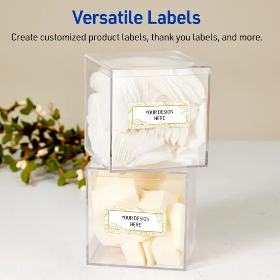 Avery Printable Rectangle Address Labels with Sure Feed Technology, Pre-Printed Gold Florals, Glossy White, 1" x 2-5/8", Laser & Inkjet Compatible, 160 Total, Great for Branding, Marketing, and Events {6}
