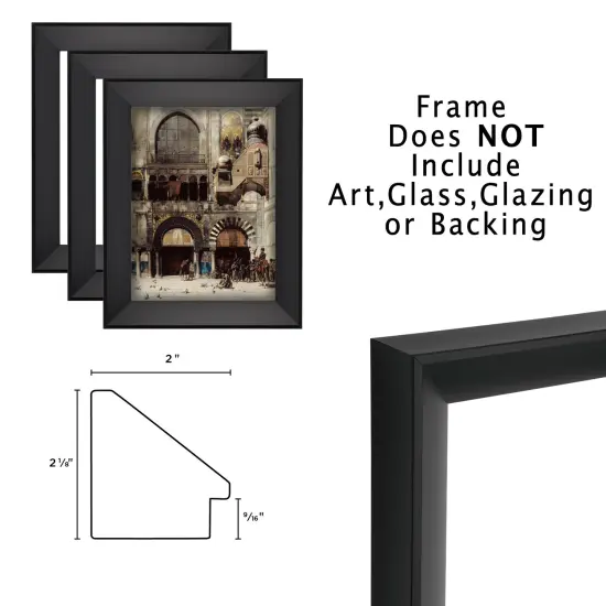 Expositions Open-Back Picture Frames For Paintings, Photos & Prints - With Black, Set of 3 18x24" - Gallery Wall Frame- Eco-Friendly Renewal Core -Made in USA {4}