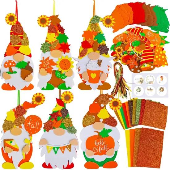24 Sets Fall Craft Kits DIY Fall Gnome Ornaments Decorations Art {1}