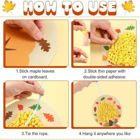 24 Sets Fall Craft for Kids Autumn Tree Craft Kit Fall Classroom Decor {4}