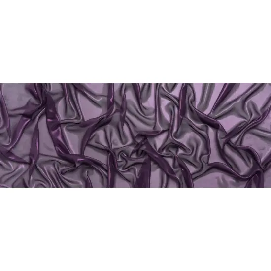 1 Yard Purple on Purple Liquid Sheen Metallic Polyester Chiffon Sheer Fabric 60" Width {4}