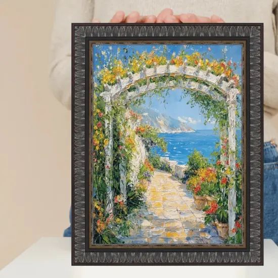 Wheat Leaf Ebony Gold Picture Frame 27x27 frame {3}