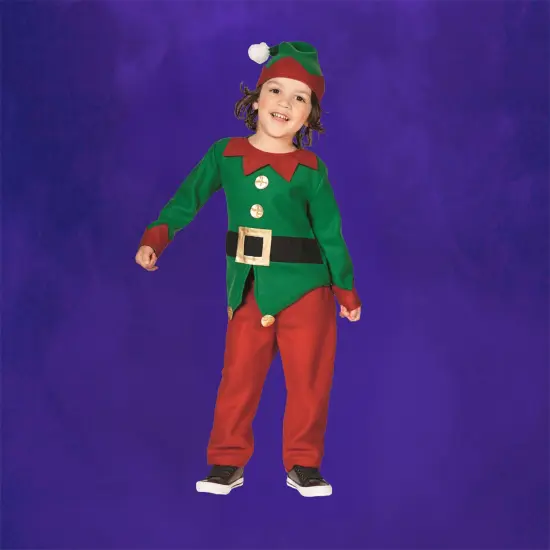 Northlight Elf Boy's Costume With a Christmas Santa Hat - 6-8 Years Green {4}