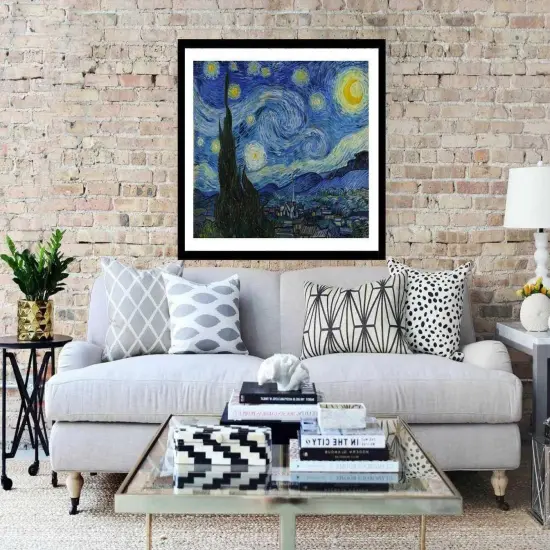 Framed Van Gogh Starry Night Art Print - Classic Artwork for Home Decor {1}