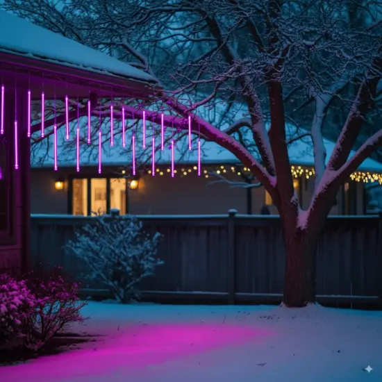 Perfect Holiday 8 Tubes Snowfall 50cm - Icicle Lights Multicolor {5}