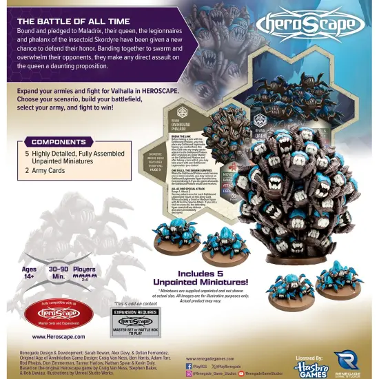 Renegade Games: Heroscape: Rising Tide &ndash; Oathbound Phalanx & Oathbound Legionnaires Army Expansion - 5 Assembled Unpainted Miniatures & 2 Army Cards {3}