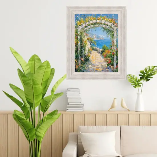 Wide Rustic Wood Grain White Wash Picture Frame 40x60 frame {6}