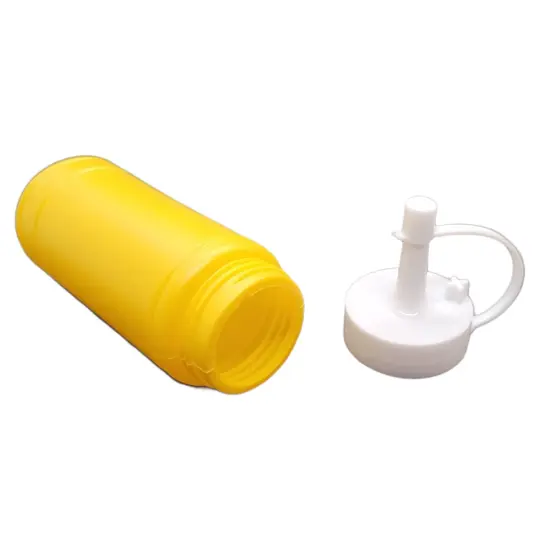 Handy Housewares 3 pc Condiment Squeeze Bottles Set - 4 oz Mini Dispensers for Ketchup, Mustard & BBQ Sauce {4}