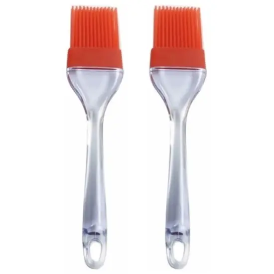 Norpro Flat Silicone Bristle Head Sauce Basting Brush - Red (2 Pack) {1}