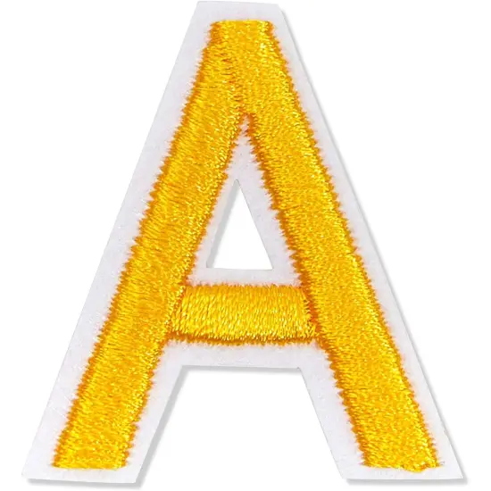 Gold Alphabet Letter and Number Iron On Patches for Clothing (82 Pieces) {6}