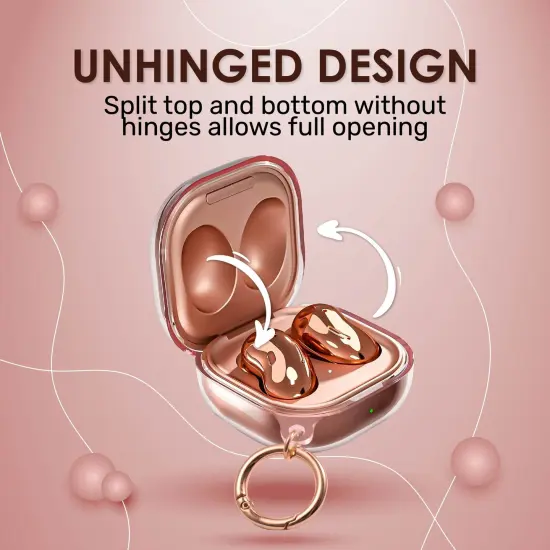 Insten Case For Samsung Galaxy Buds Pro Case (2021) / Galaxy Buds Live Case (2020) Soft TPU Protective Cover with Keychain, Support Wireless Charging, Clear {6}