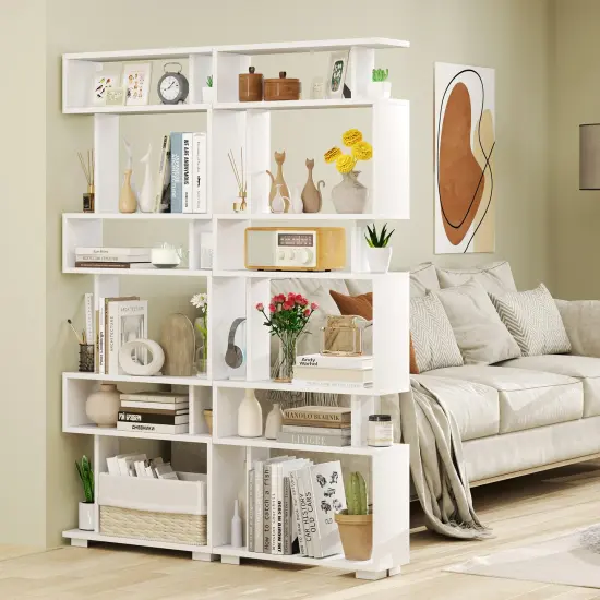 6-Tier Bookcase with Anti-Tipping Kit White {3}