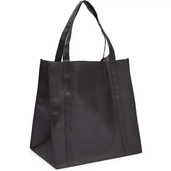 Non-Woven Tote Grocery Bags and Mesh Produce Shopping Bags (5 Sizes, 15 Pieces) Black {6}