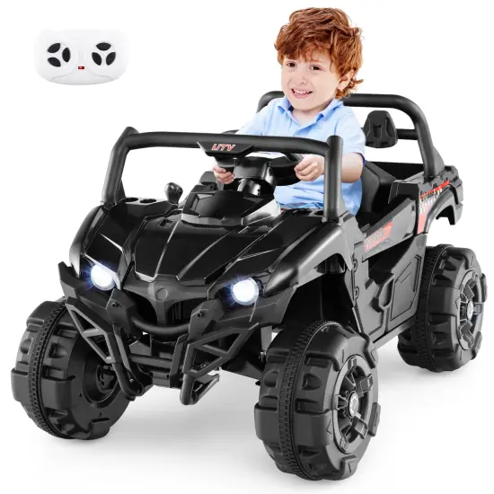12V Battery-Powered Electric Vehicle with Remote Control & 3 Speed Modes Black {3}