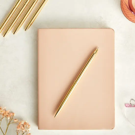 12 Pack Gold Ballpoint Pens for Wedding Guest Book, Bulk Office Supplies, Black Ink, 1mm Medium Point (Metallic, 6.4 In) {2}