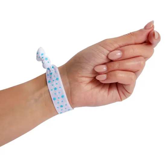 24 Pack Elastic Hair Ponytail Holder for Gender Reveal, Boys Baby Shower Party Favors for Guests (3 Styles) Multicolor {4}