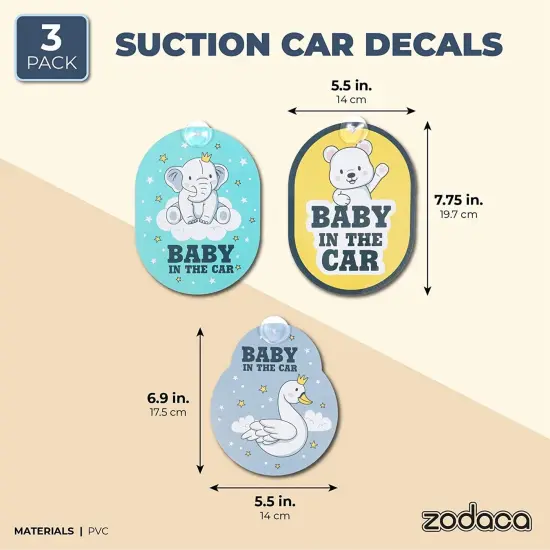 Car Window Stickers and Decals, Baby in The Car (3 Pack) Multicolor {2}