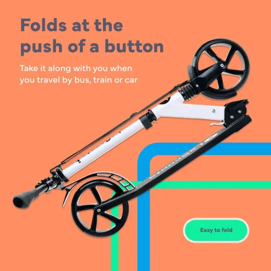 LaScoota Kick Scooter for Adults & Teens. Perfect for Ages 8-14 and Men & Women. Lightweight Foldable Adult Scooter with Large 8&rdquo; Wheels 220lbs (Regular (Teen), Yellow) Green {3}