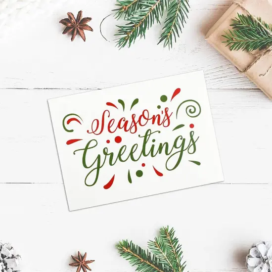Sustainable Greetings 48 Pack Christmas Greeting Cards, Boxed Season’s Greetings Card, Blank Inside, Bulk Holiday Cards with Envelopes, 4.5 x 6.25 Inch (Red, Green) {3}