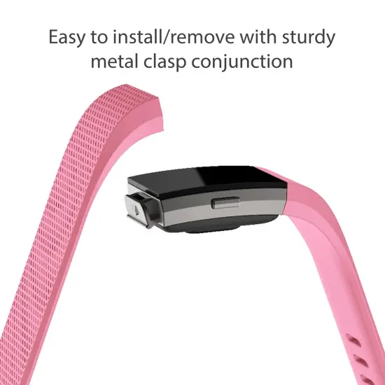 Zodaca for Fitbit Charge 2 Band , Replacement Wristband Soft Silicone Rubber Fashion Sport Strap with Adjustable Watchband-style Buckle for Fitbit Charge 2 Fitness Tracker Accessories Light Pink {2}