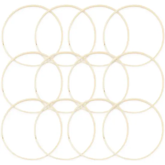 Bamboo Rings for Crafts, Macrame, and Dreamcatchers (9 in, 12 Pack) Brown {1}