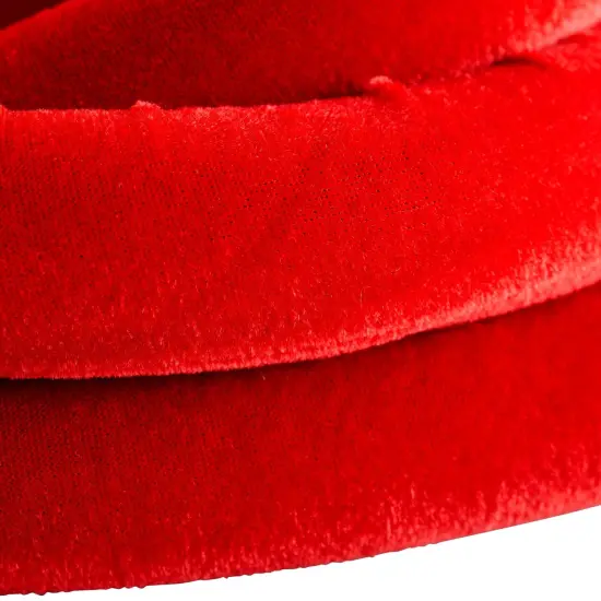 Set of 2 Red Velvet Stanchion Rope - 5 ft Control Barriers with Polished Silver Hooks {5}