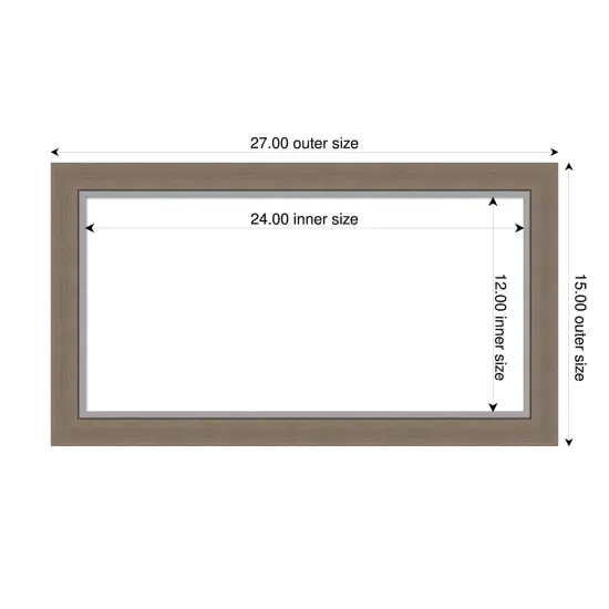 Eva Narrow Framed Dry Erase Magnetic Board Brown {4}