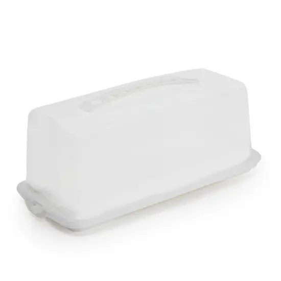Plastic Bread Keeper Box, Storage Container for Kitchen (14.5 x 5.75 x 6.25 In) White {2}